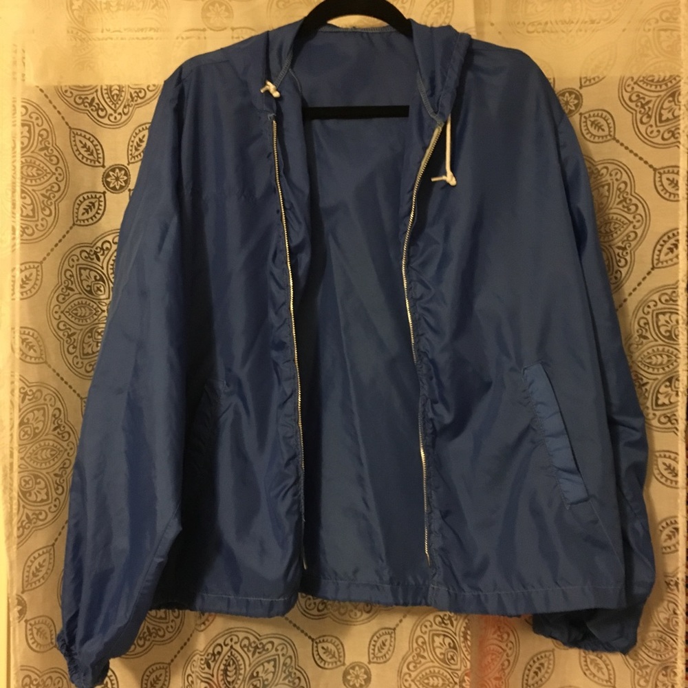 blue windbreaker